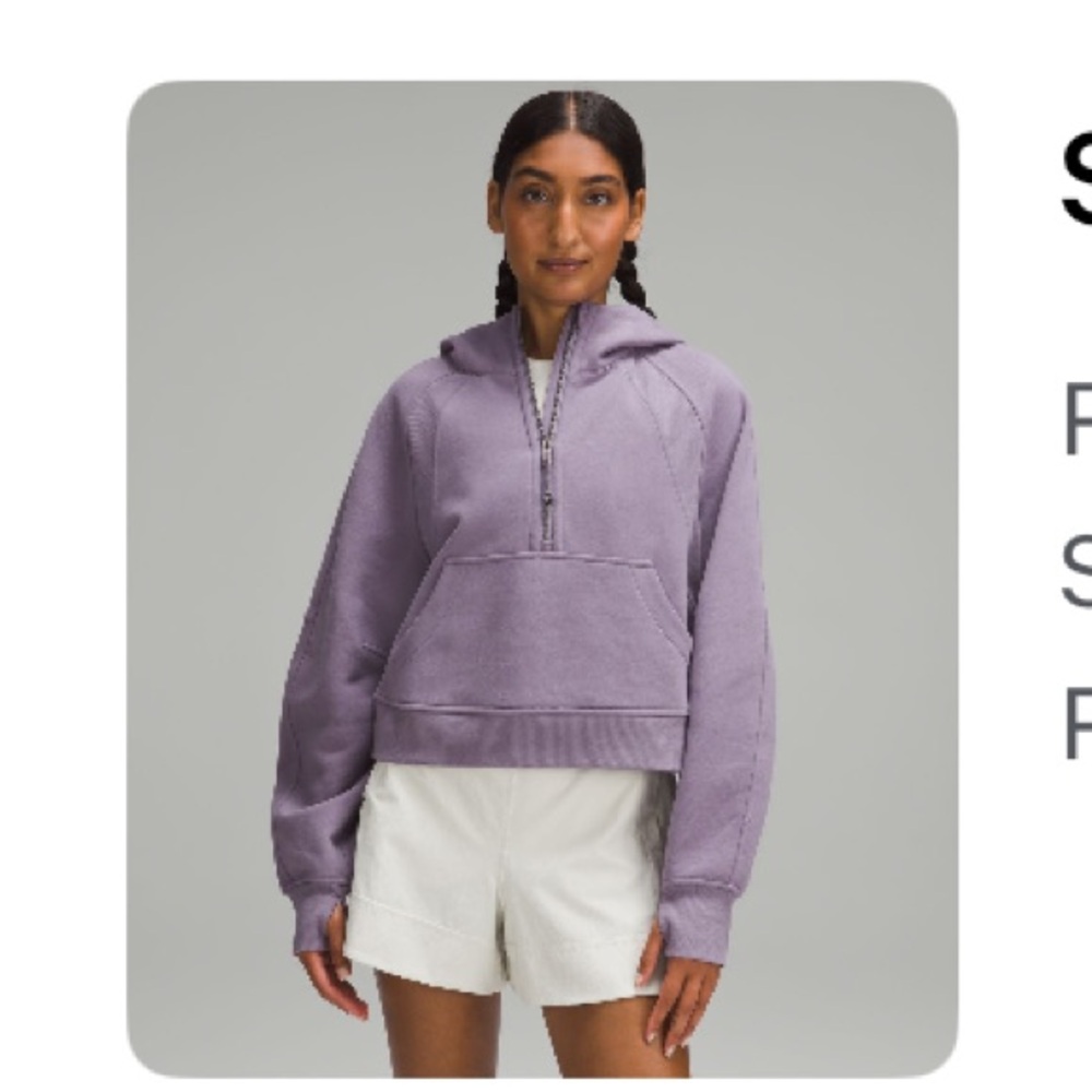 Purple Ash Scuba Oversized Half-Zip Hoodie
